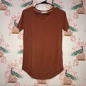 Marlow Tops - Marlow: Burnt Orange VNeck Shirt Marlow Tops - Marlow: Burnt Orange VNeck Shirt